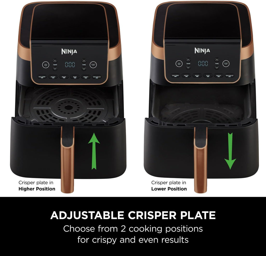 Ninja Air Fryer MAX PRO AF180UKCP – 6.2L Large Single Drawer Air Fryer, No Oil Cooking, Roast, Bake & Air Fry, Family Size, Black & Copper