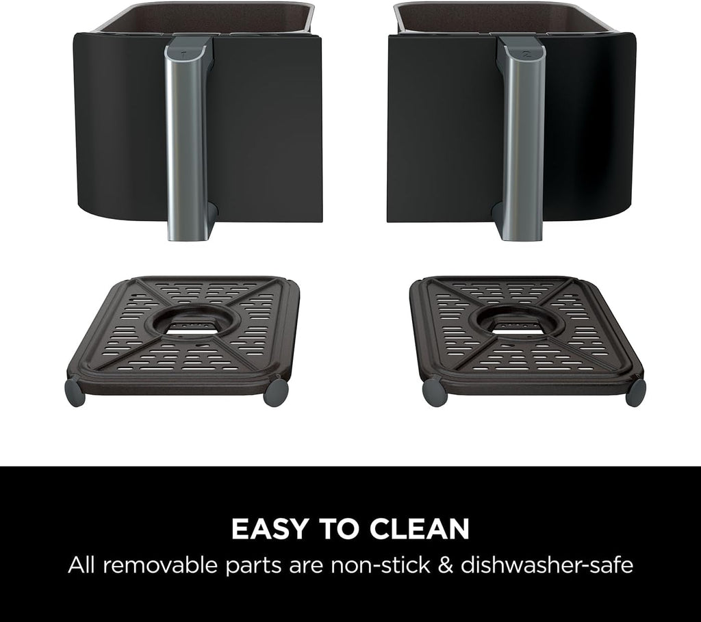 Ninja Foodi Dual Zone Digital Air Fryer, 2 Drawers, 7.6L, 6-in-1, Black AF300UK